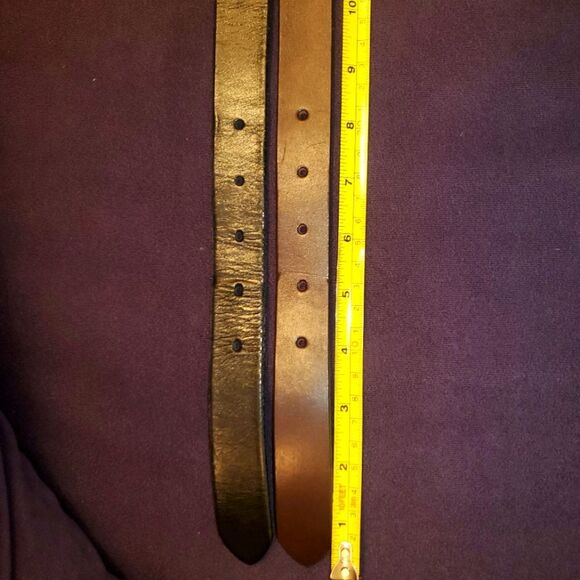 TWO (2) Eddie Bauer Men's Leather Belts. Brown & Black. XL, 42 Inches, Classic - Picture 1 of 11